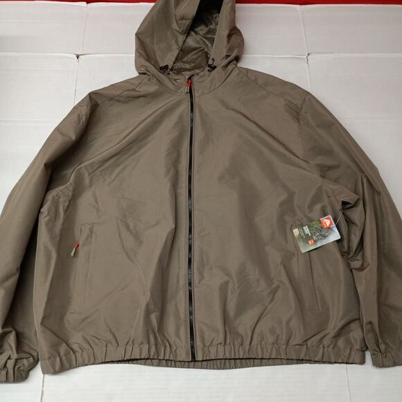 NWT Ozark Trail Windbreaker Jacket Men's 3XL Taupe Falls Zip Pockets Hooded - Picture 1 of 10